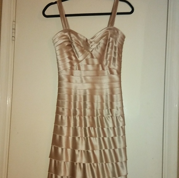 bcbg shimmer stripe knit gown